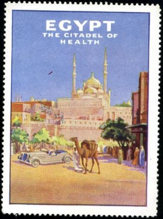 Egypt The Citadel Of Health Old Advertising Poster Stamp,  Circa 1930