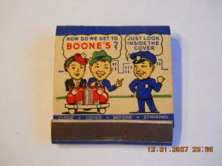 Old " Feature " Matchbook Of Boone 
