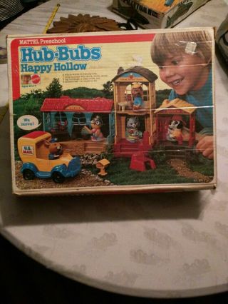 Vintage Mattel Preschool 1975 Hub Bubs Happy Hollow Playset