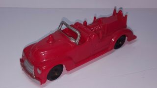 Vintage Hubley Kiddie Toy Plastic Fire Engine Truck Red