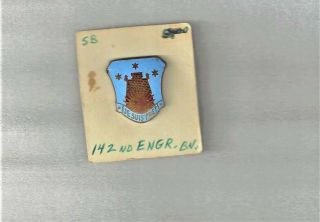 Ww2 Army 142nd Engineer Batallion.  Distinctive Unit Insignia D.  I.  Dui Old Collect