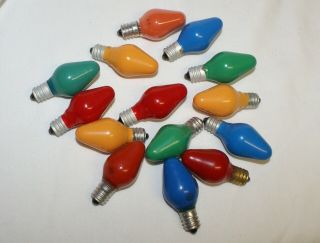 14 Vintage C7 Christmas Lights Green,  Red,  Yellow,  Blue