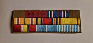 United States Military Embroidered Service Ribbons Stars World War 2 Korean War