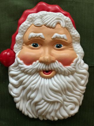 Vintage Tony 10” Cheery Lighted Santa Claus Head Face Musical Door Wall Motion