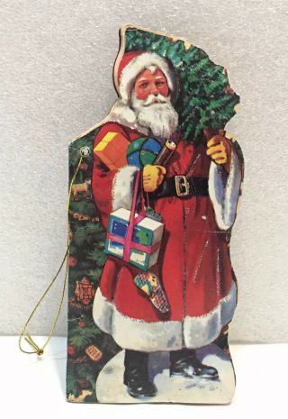 Vintage Christmas Tree Ornament 5” Book Santa Claus Kriss Kringle