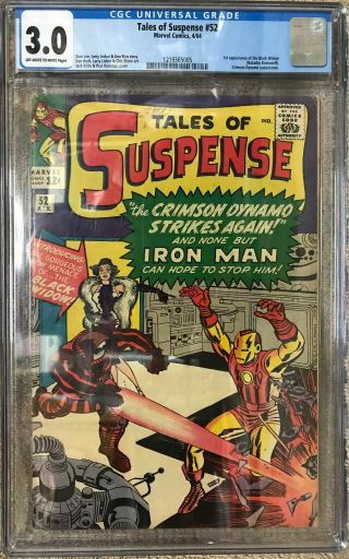 Tales Of Suspense 52 Cgc 3.  0 1st App Black Widow 1964 Iron Man Crimson Dynamo