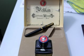 Vintage Pelikan Fountain Pen Piston Filler Special Box With Ink Bottle