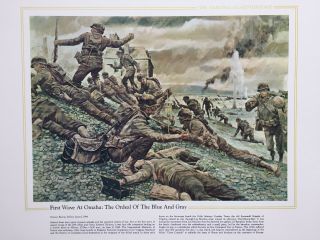National Guard Heritage D - Day,  World War Ii " First Wave At Omaha " Us Army Art