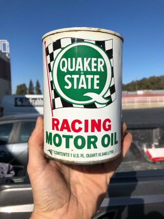 Empty Quaker State Oil Can Vintage Racing Motor Oil