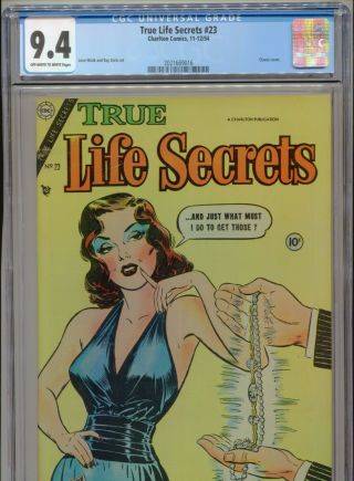1954 Charlton True Life Secrets 23 Classic Pearl Necklace Gga Cover Cgc 9.  4 Oww