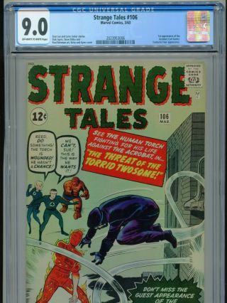 1963 Marvel Strange Tales 106 1st Appearance The Acrobat Cgc 9.  0 Ow - W Boxl