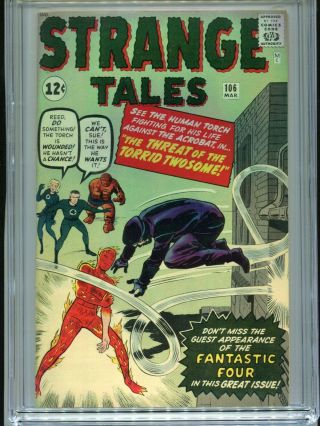 1963 MARVEL STRANGE TALES 106 1ST APPEARANCE THE ACROBAT CGC 9.  0 OW - W BOXL 2