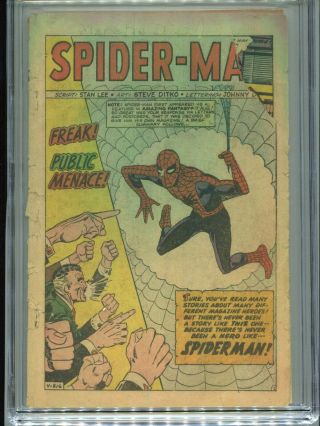 1963 MARVEL SPIDER - MAN 1 CGC NO GRADE OW COVERLESS MISSING PAGE 12 2