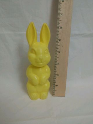 Vintage Holiday Plastic Figural Easter Bunny Rabbit Candy Container Yellow Decor