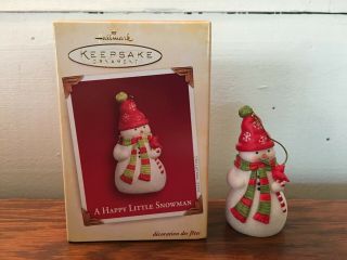 2005 Hallmark Keepsake Christmas Ornament A Happy Little Snowman Stocking Hat