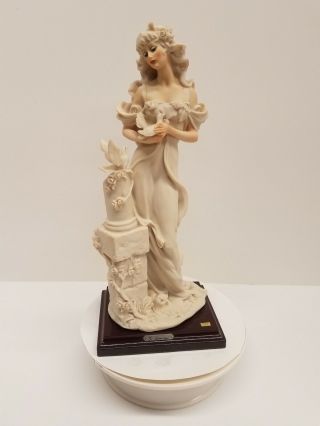 Giuseppe Armani Capodimonte Figurine " Girl With Doves " Florence 1987 Signed 13 "