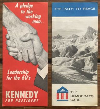 2 Jfk 1960 Presidential Pamphlets Kennedy For President & The Path To Peace
