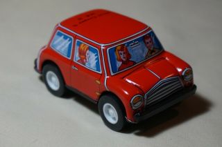Vintage Tin Toy Sanko Friction 3 " Red Mini Cooper S Mk Ii Car Made In Japan