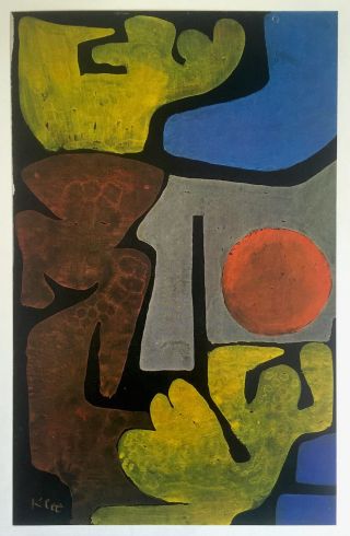 Paul Klee Vintage 1967 Authentic Abstract Lithograph Print " Park Of Idols " 1938