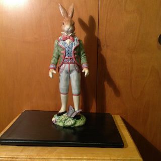Fitz And Floyd Classics 15” Male Rabbit With Butterfly Gentleman Attire