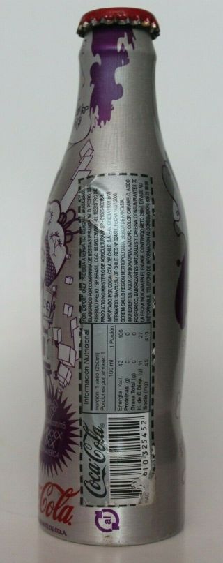 Coca Cola Bottle Alu South America Lobo M5 Rare Aluminum Chile Sticker Icoke