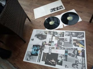 The Beatles White Album German Pressing Exc 2lp W Poster Seriel 0006805