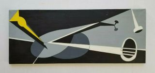 Vintage 1960s Oil Painting Mid Century Modern Constructivism Pop Abstract Signed