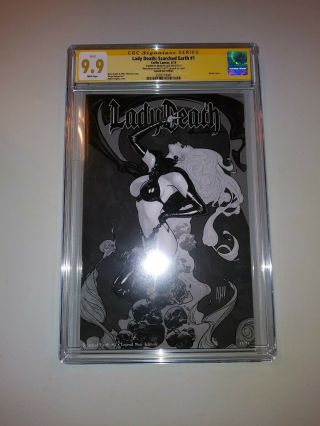 Lady Death Scorched Earth 1 Virgin Noir Legend Edition Hughes Cgc 9.  9 Signed /77