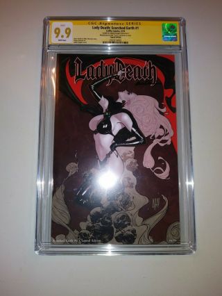 Lady Death Scorched Earth 1 Legend Edition Cgc 9.  9 Ss Signed Pulido /77 Hughe