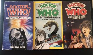 Three Vintage Doctor Who Novel Books
