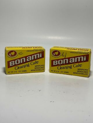 2x Vintage Bon Ami Cleaner Bar 8 Oz Package Collectible Cleaning Cake