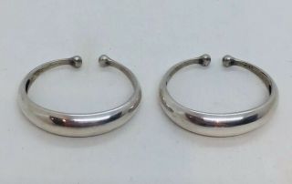 Georg Jensen Denmark Vintage Sterling Silver Modernist Ear Cuffs Earrings 328