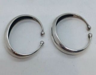 Georg Jensen Denmark Vintage Sterling Silver Modernist Ear Cuffs Earrings 328 3