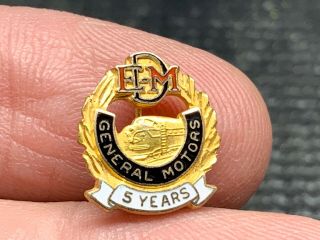 General Motors 1/10 10k Gold Locomotive Emd 5 Year Service Award Pin.