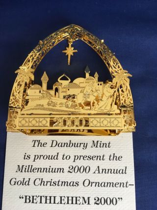 Danbury Millennium 2000 Bethlehem Gold - Plated Ornament