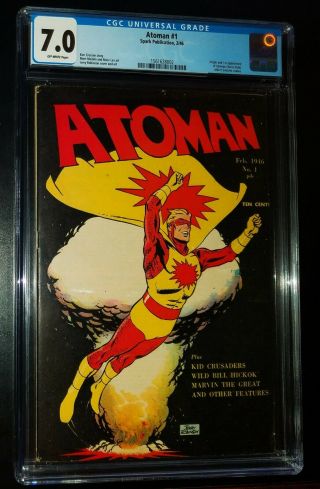 Atoman 1 Spark Publications 1946 Cgc 7.  0 Fn - Vf