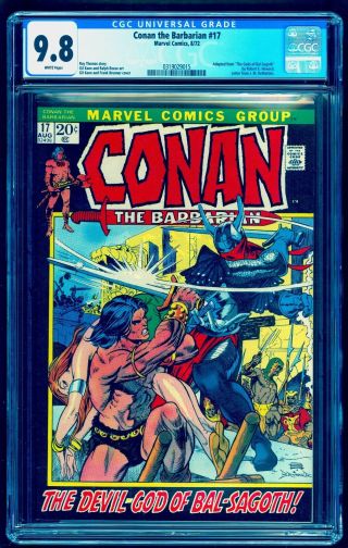 Conan The Barbarian 17 Cgc 9.  8 Rare White Pages Perfect Wrap See Our 23 24