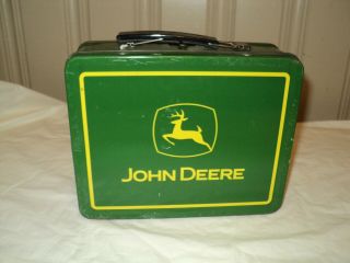Double Sided John Deere Tractors Tin Metal Storage Lunch Box Turtle Trouble