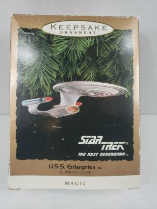 Hallmark Keepsake Ornament 1993 Star Trek Uss Enterprise Magic Blinking Light