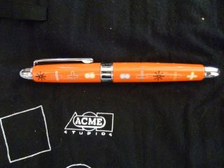 Archived Acme Studio “orange” Roller Ball Pen By Karim Rashid - Sales Rep Sample