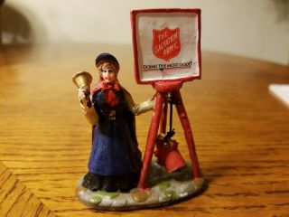 Salvation Army Bell Ringer Christmas Figurine Rare 3 "