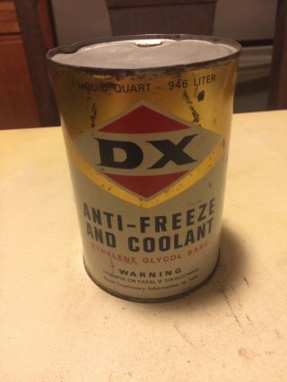Vintage D X Antifreeze And Coolant Can.  1 Qt.  Minor Dings.  Empty