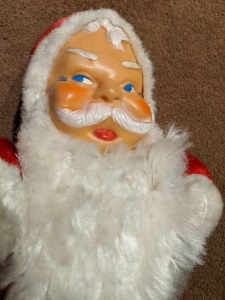 Vintage Plush Santa Claus Rubber Face 18 " Christmas Retro Stuffed