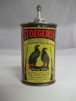 Vintage Advertising Stoegerol Gun Oil Lead Top Oiler,  680 - Q