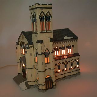 Dept 56 Snow Village 5019 - 9 Cathedral Hand Painted Ceramic Building Church 1988