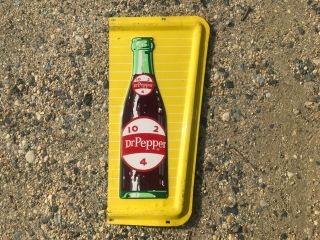 Scarce Vintage Embossed Metal Dr Pepper Soda Bottle Advertising Sign