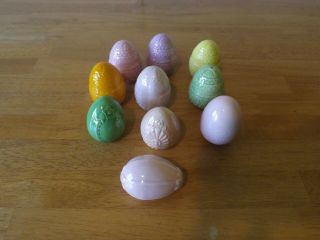 Springtime Easter Egg - Ceramic Pastel - Set Of 10 -