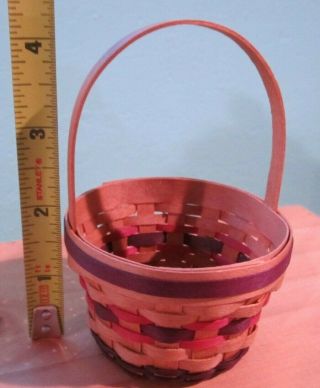 Miniature Purple & Red Basket with Handle - (Looks like Longaberger) 2
