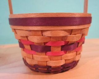Miniature Purple & Red Basket with Handle - (Looks like Longaberger) 3