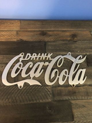 Vintage Coca Cola Metal Sign,  11 1/2 X 4 1/2